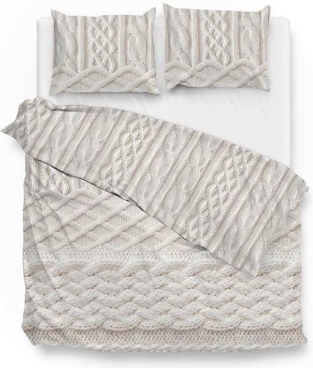 Zo!Home Bennett Flanel Dekbedovertrek Litsjumeaux 240 x 220 cm Natural