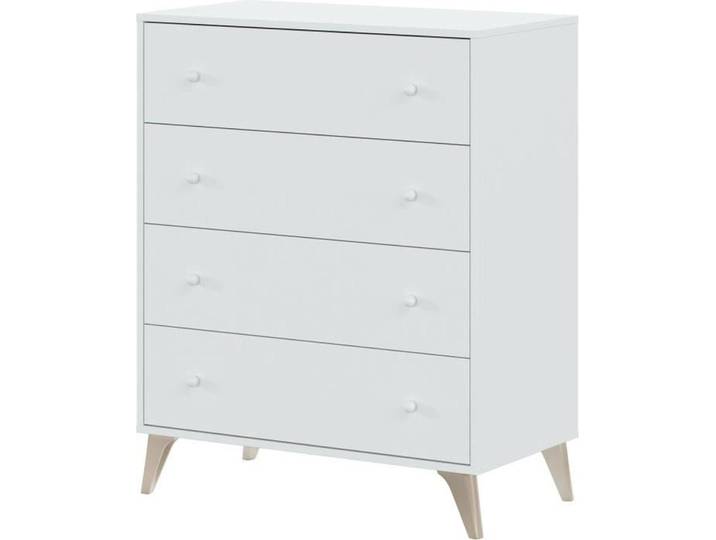 Kommode - Modell Sweet - 4 Schubladen - Weiß - 95 x 77,5 x 40 cm