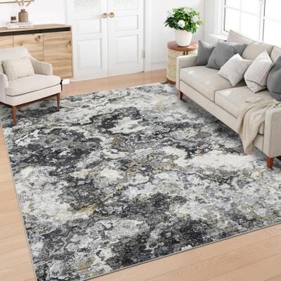 Garvee Modern Washable Abstract Stone Area Rug
