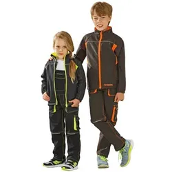 Wetter- und Kälteschutz-Softshelljacke Junior 6130 anthrazit/gelb, Größe 134/140 - gelb - 134/140
