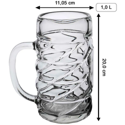 Maßkrug Diamond 1,0 l mit Eichung - Spielerstammtisch