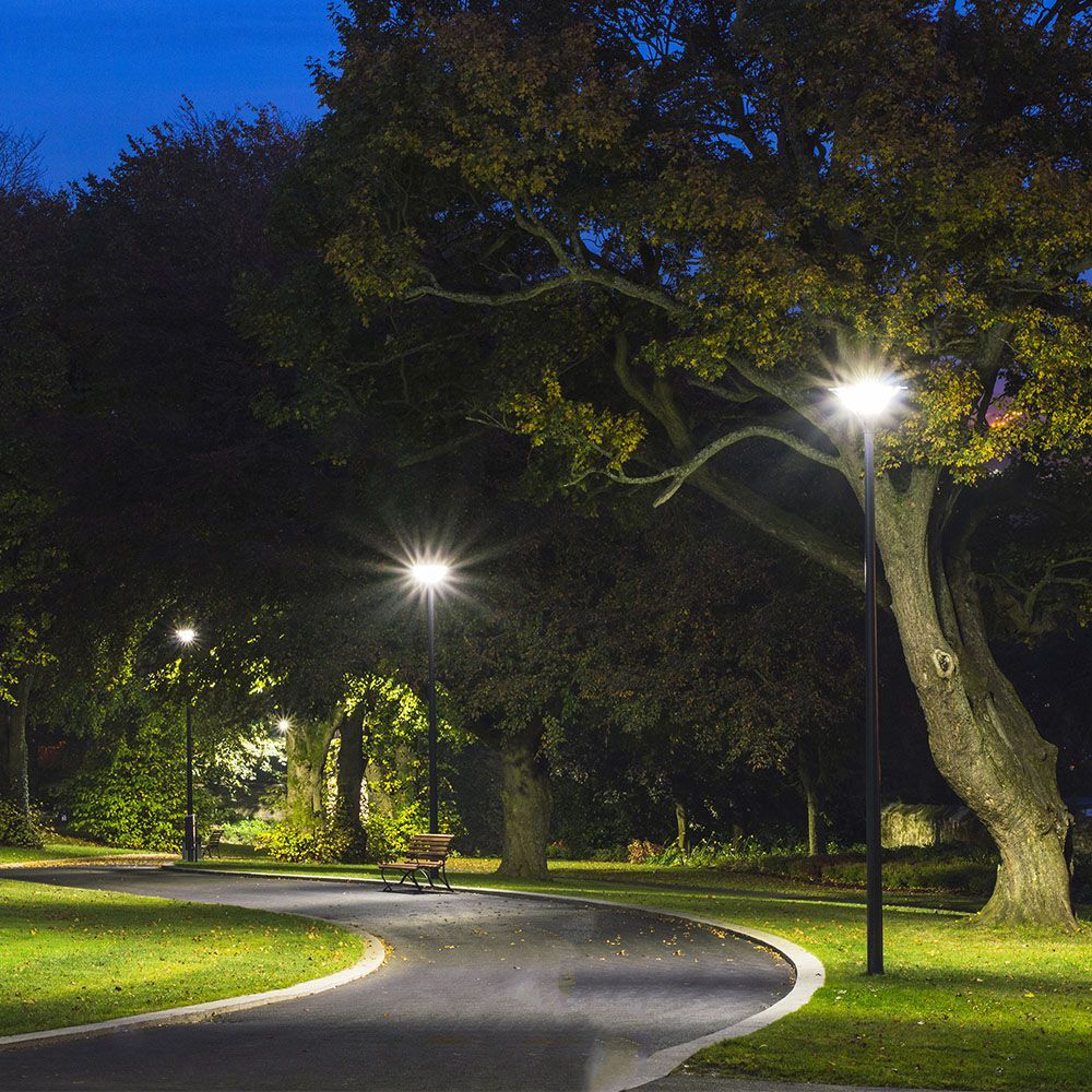 V-Tac Vt-10121 Lampione Led Da Giardino 120w Pali ∅60mm Nero Lampada 38x38x12cm 4000k Ip65 - 23053