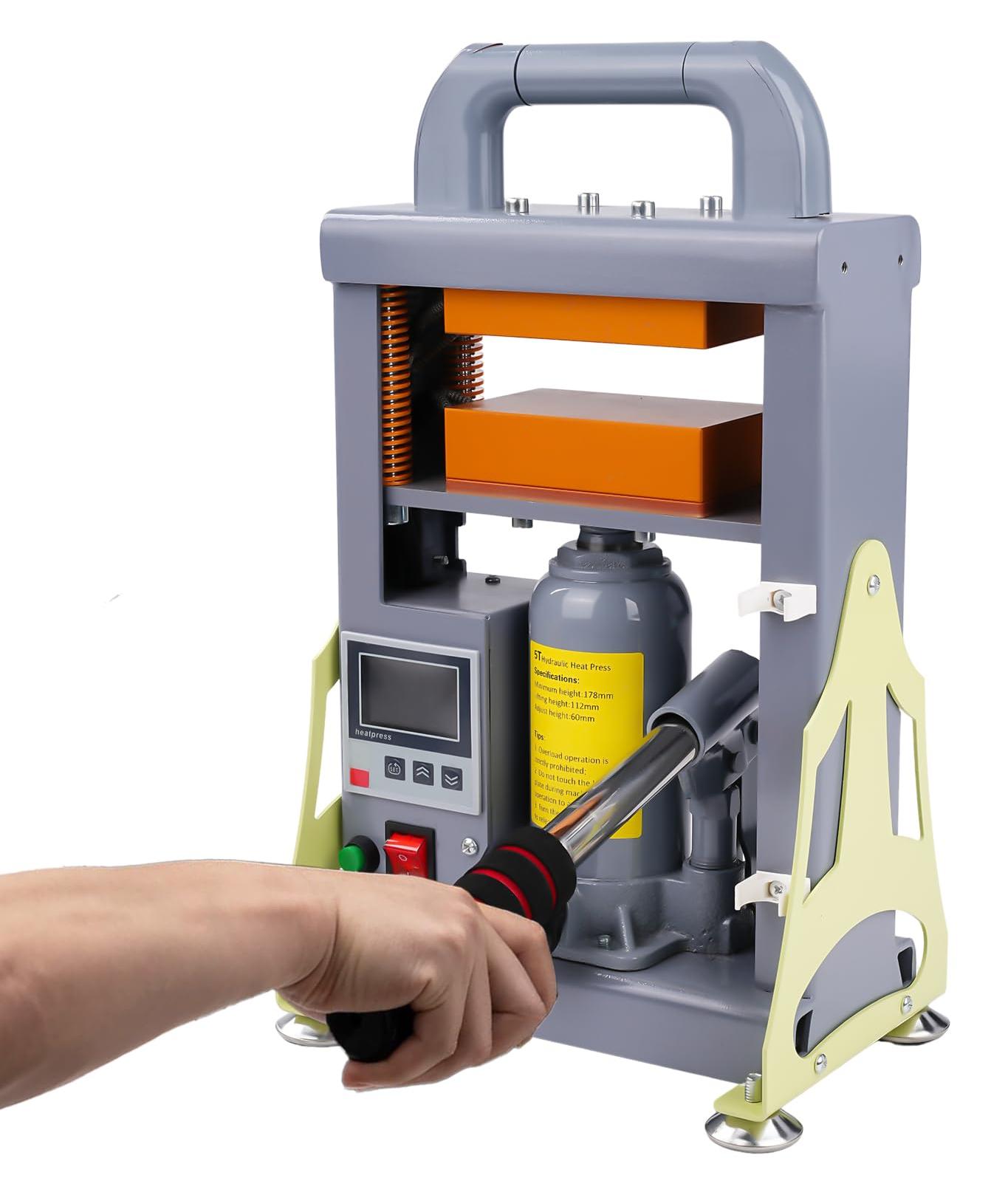 Heißpresse Harzpresse - 600 W - 5 Tonnen - Doppelte Heizplatten