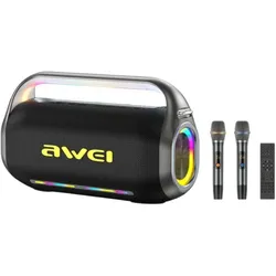 Awei Portable Wireless Speaker KT20 400W Bluetooth 5.3 with Karaoke Set Black (8 h), Bluetooth Lautsprecher, Schwarz