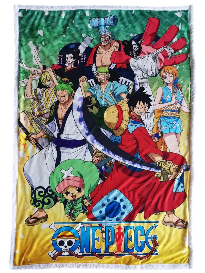 One Piece Sherpa Deken Strohoedbende Wano 100 x 150 cm - Polyester