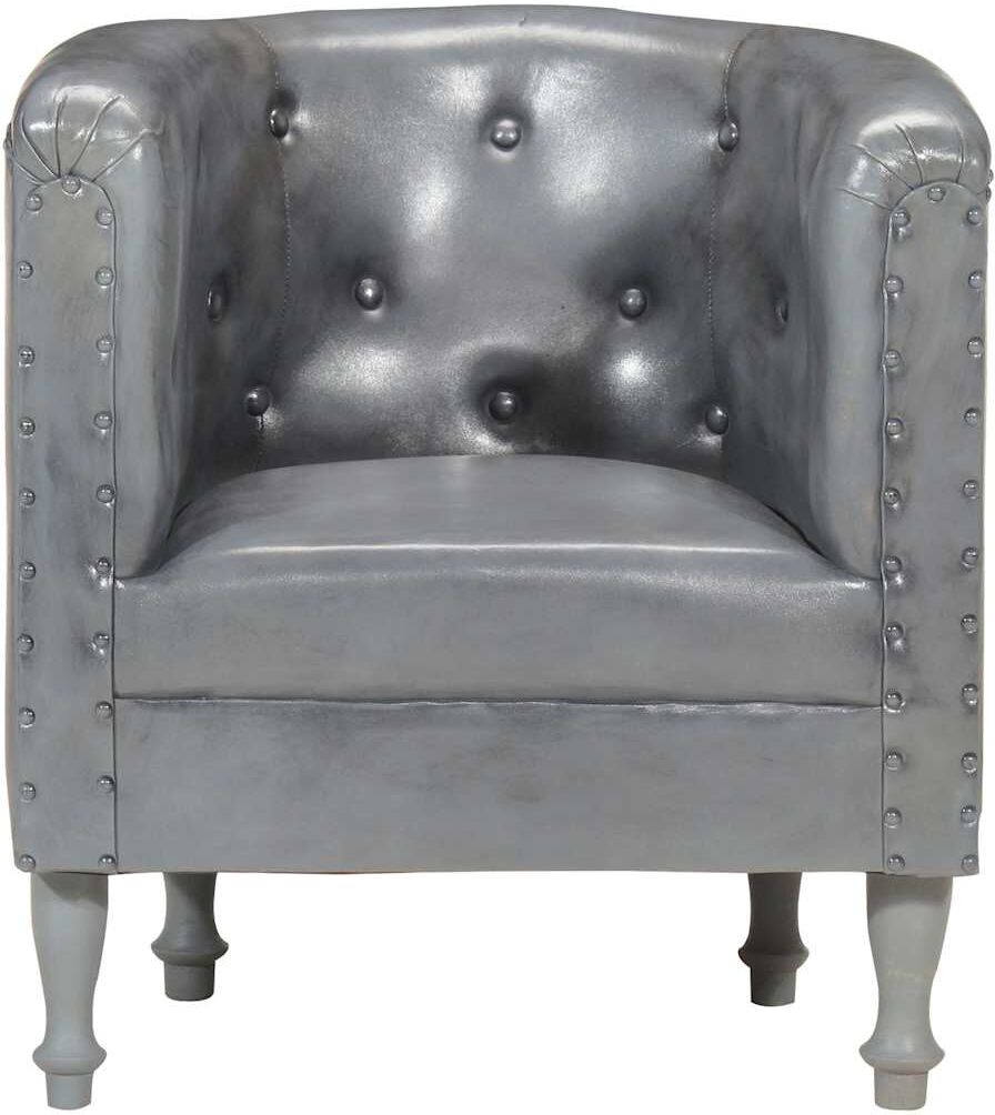 vidaXL Chaise cabriolet Gris cuir véritable
