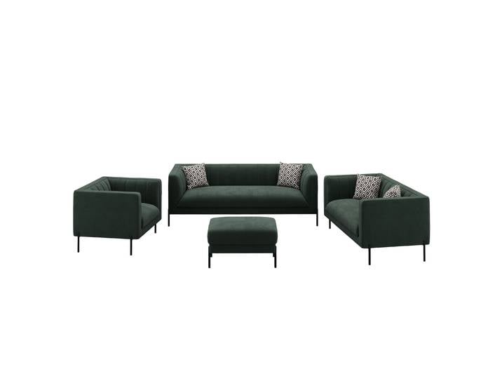 Sofa Set Samt ATTILA dunkelgrün