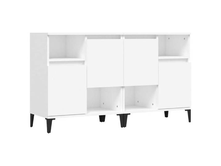 NOUVEAU Meuble Enfilade - Lot de 2 Buffets - Armoire Bas vitrine - blanc - 60x35x70cm - Bois d'ingénierie 35649