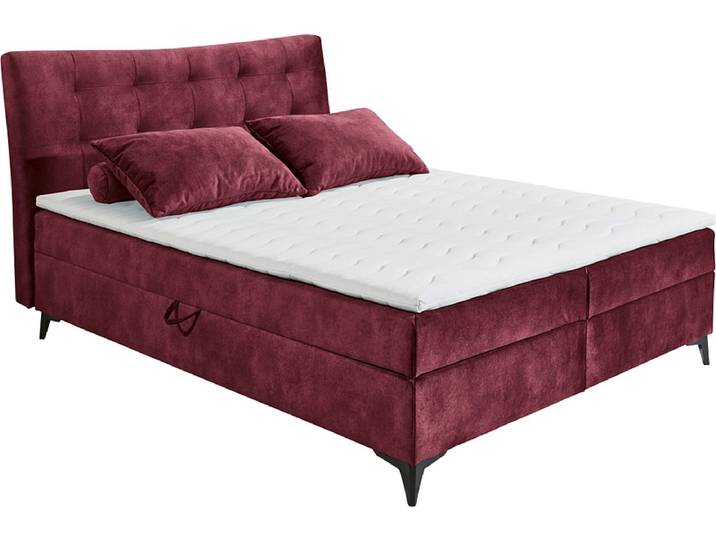 Boxspringbett MELROSE bordeau 180x200cm weich