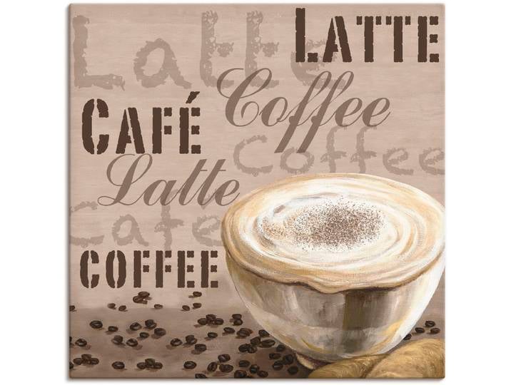 Leinwandbild ARTLAND Milchkaffee , beige (farbe bild(er): naturfarben), B:40cm H:40cm, Bilder, Leinwandbild, auf Holzrahmen gespannt