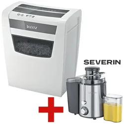 Leitz IQ Aktenvernichter »Home Office P4« inkl. Entsafter »ES 3566« weiß, 22x42.3x23.8 cm