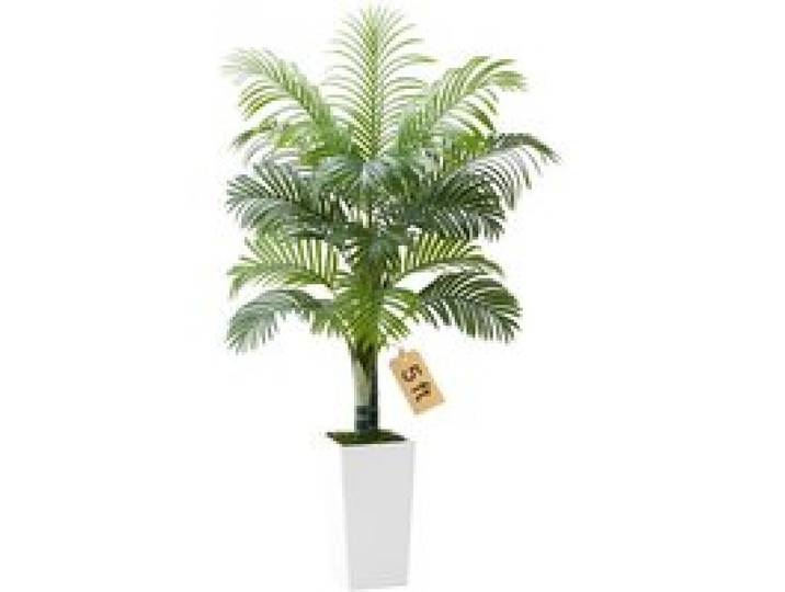 VEVOR Palmier Artificiel Areca, 1,5 m, Plante Artificielle Tropicale en Pot Blanc, Faux Arbre Tropical Palmier Areca Tronc Épais, Fausse Plante pour Décoration Intérieur, Bureau, Intérieur, Extérieur