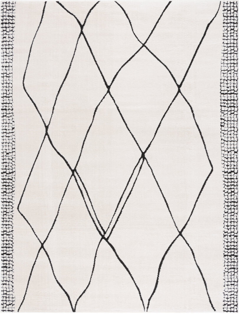 Blue Elephant Geometric Area Rug Ivory/Black Rectangle 235 x 305cm