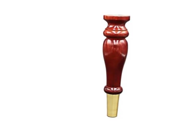MKYYIOED Möbelfüße Holz 4 Stück Sofabeine aus Holz Schrankfüße mit goldenen Abdeckungen for den Kleiderschrank(Red 25cm)