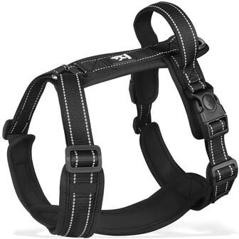 Uplift Essentials Professional Anti Escape Reflective Dog Harness With Control Handle black xl