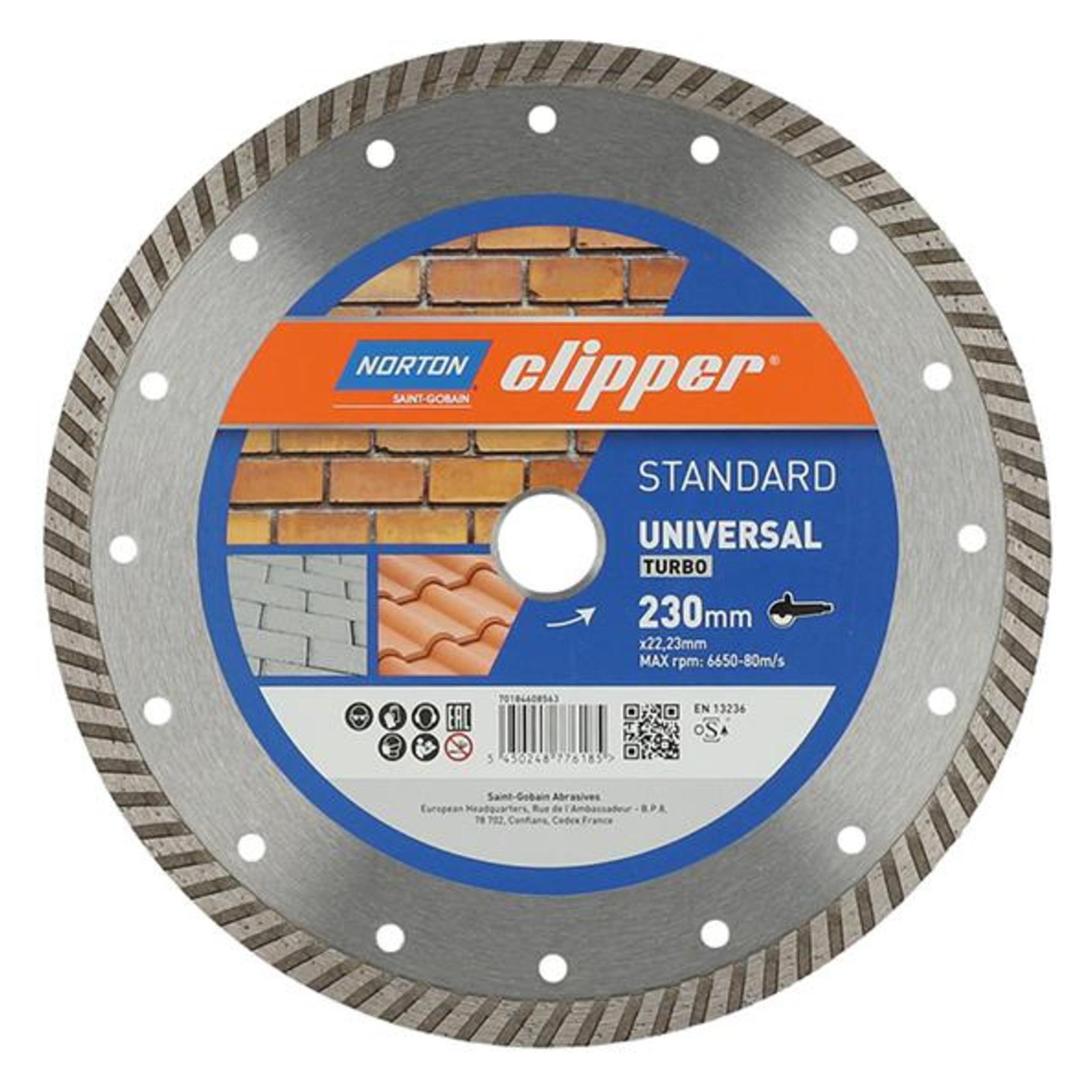 Norton Clipper Diamantscheibe Standard Universal Turbo 230 x22,23 mm (5450248776185)