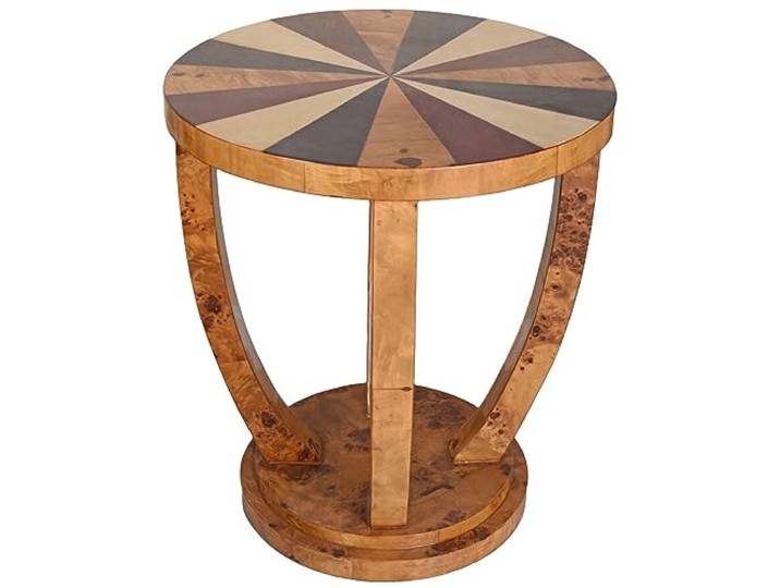 Art Deco Tisch Rund Intarsien Beistelltisch Teetisch Antik Sofatisch 60cm cat055 Palazzo Exklusiv