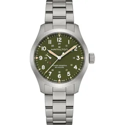 Hamilton Khaki Field Power Reserve Handaufzug Grün Edelstahlband Herrenuhr H69509160