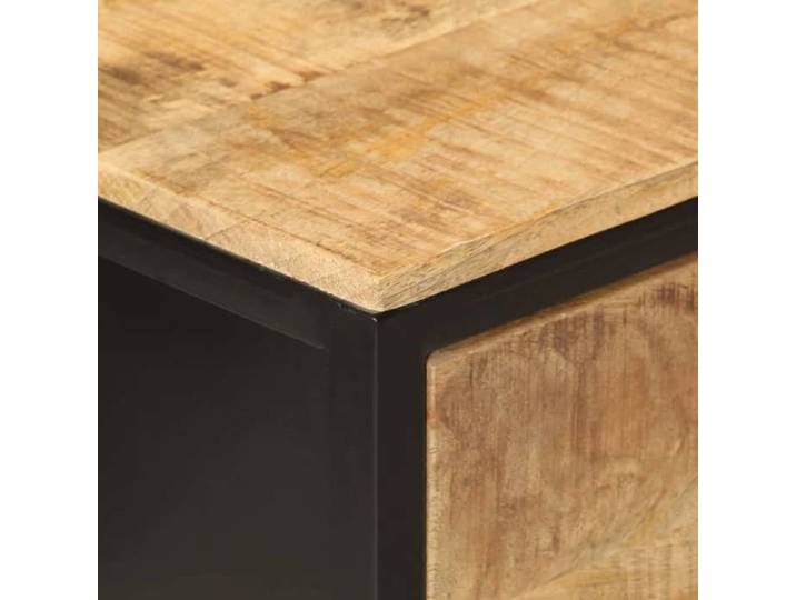Brun Table console - CLARENCE - Meuble couloir - 100x35x76 cm - bois massif de manguier et fer CC526
