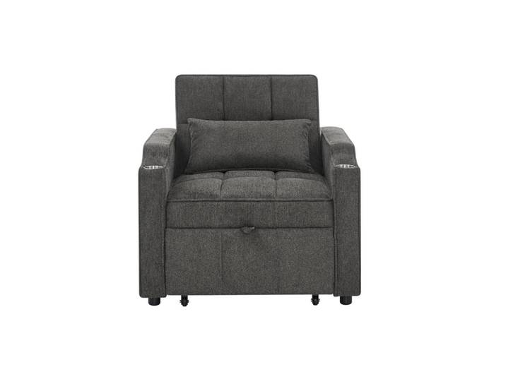 Oxeza Relaxsessel 190/85/86 cm Dunkelgrau mit USB-/Typ-C-Anschluss und Seitentasche, Mode, Rechteckig, 190x86x85 cm, Wohnzimmer, Sessel, Relaxsessel