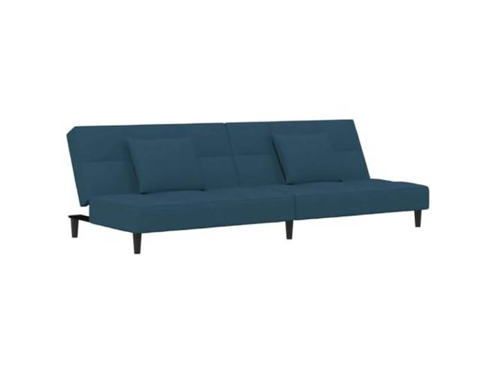 Todiikf Schlafsofa 2-Sitzer mit 2 Kissen Samtsofa Klappsofa Blau Flexible Klappcouch für Wohnzimmer und Gästezimmer mit verstellbarer Rückenlehne und weicher Schaumstoffpolsterung.