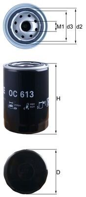 Mahle Ölfilter Oc613 Anschraubfilter 143mm Gewindemaßm22x1,5 Für Iveco Fiat Peugeot Fuso (Mitsubishi)
