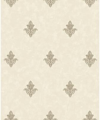 Galerie Wallcoverings Emporium 3D Embossed Mehndi Motif Non-woven Metallic Wallpaper Roll