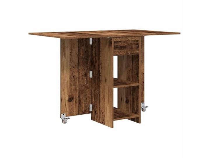 GPUTYGHN Esstisch 115 x 70 x 75 cm Holzwerkstoff Altholz Rechtwinklig Klappbare Tischplatte, Holzwerkstoff-Regale, wasserabweisend, -Umkipp-Design, leichte Mobilität