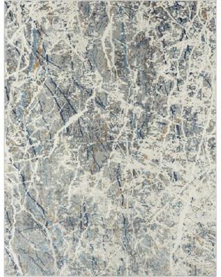 KALATY Lumina Grey/Ivory Abstract Area Rug