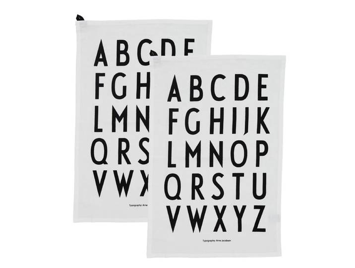 Design Letters - Classic Geschirrtuch, weiss (2er-Set)
