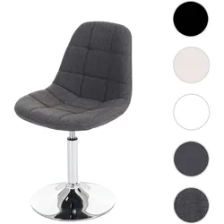 Esszimmerstuhl HWC-A60, Stuhl Drehstuhl, Retro 50er Jahre Design ~ Stoff/Textil hellgrau, Chromfuß