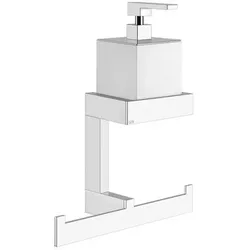 Gessi Rettangolo Accessoires Kombination mit Seifenspender weiß und Handtuchhalter, Wandmontage, 20879031, Farbe: Chrom