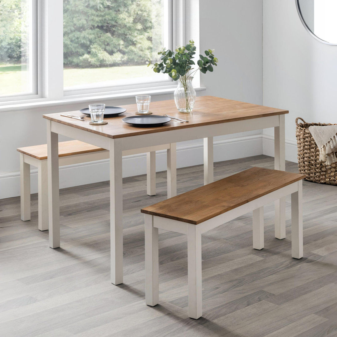 Three Posts Carmel 4 -Person Oak Solid Wood Dining Set Oak 4