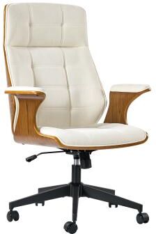 HULALA HOME Ramiro Mid-Century Modern Curved Wood Office Chair