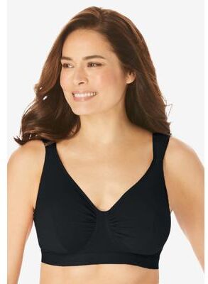 Plus Size Women's Evie Cotton-Comfort Leisure Bra by Leading Lady in Black (Size 48 A/B)