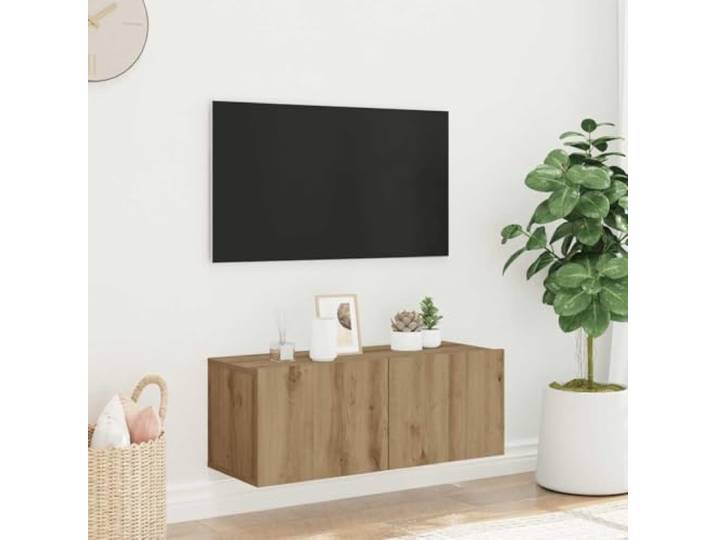 HEFZGDB TV-Wandschrank Artisan-Eiche 80x30x30 cm Holzwerkstoff mit reichlich Stauraum für Multimedia-Geräte und Dekoartikel, langlebiges Material für Wandmontage und praktisches