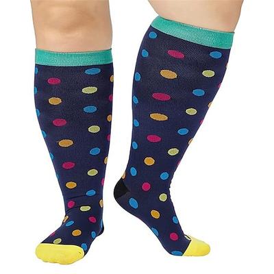 Kompressionssocken in Übergröße, Sportsocken, Laufsocken, 1 Paar, Farbblock-Socken, atmungsaktiv, schweißableitend, bequem, für Fitnessstudio, Training, Fußball, Laufen, Joggen, Radfahren, Sport, Herz
