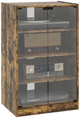 DEVERA Modern Audio Video Media Stand with Adjustable Shelves