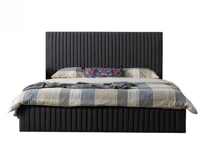 Xlmoebel Polsterbett Schwarzes Polsterbett mit elegantem Design und hohem Komfort (Bett), Hergestellt in Europa