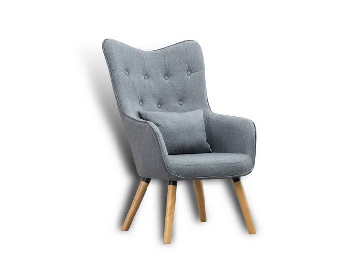 ESTEXO Sessel Fernsehsessel Relaxsessel mit Kissen Lese Stoff Polsterstuhl Grau