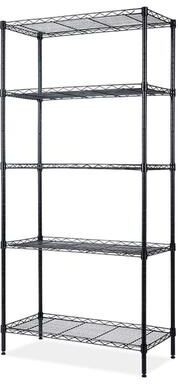 Karl Home 5 Tier Shelf Adjustable Wire Metal Shelving Rack Chrome