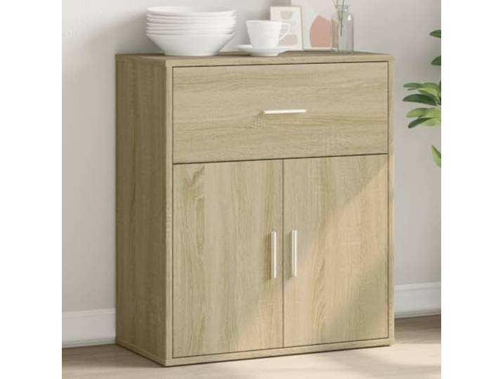 RJPLMFV Anrichte Eiche Sonoma, 60 x 31 x 70 cm, aus Holz TV-Möbel, schmal, feuchtigkeitsbeständig, leicht zu reinigen, Aufbewahrung für Wohnzimmer