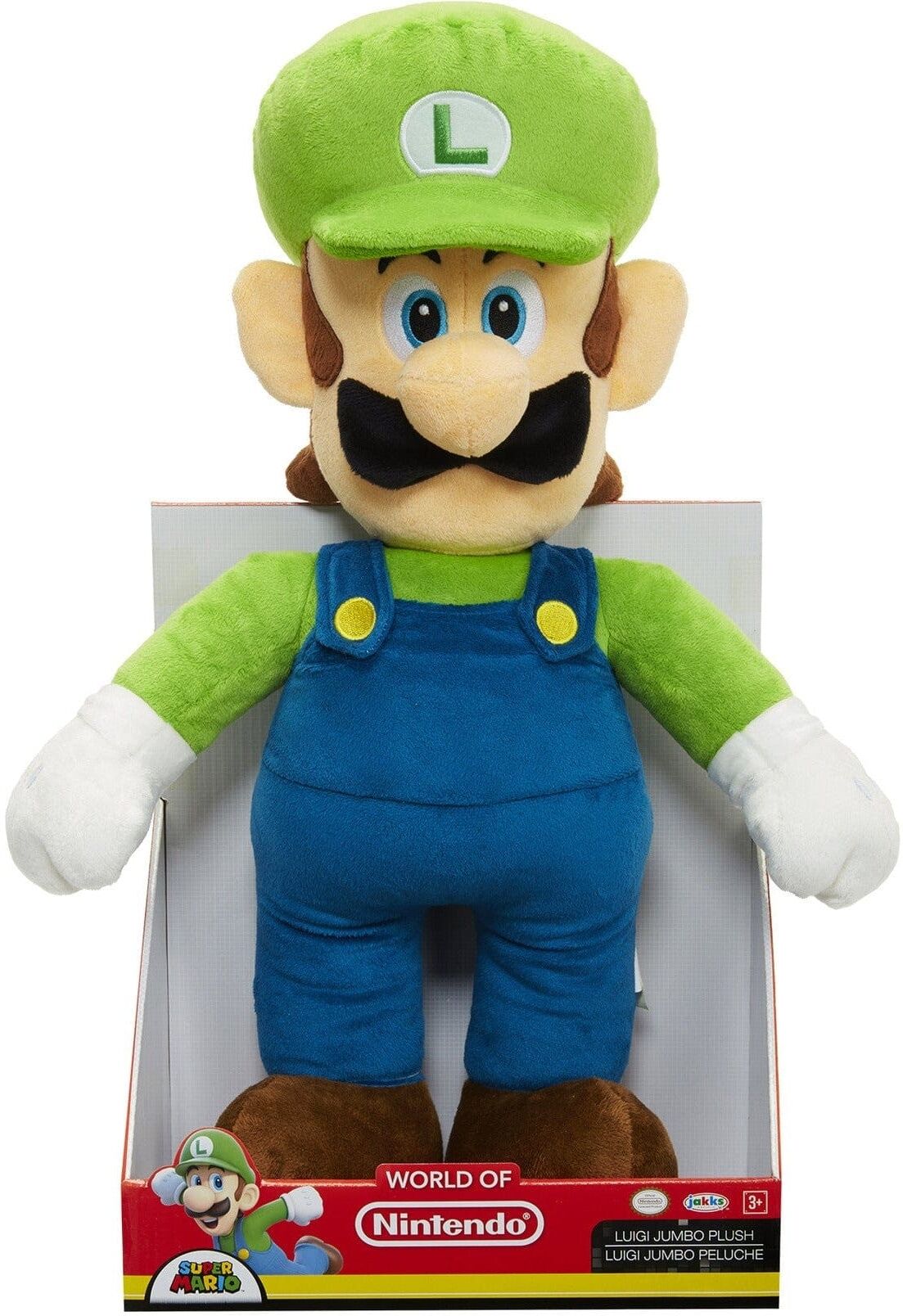 Jakks Pacific Nintendo Jumbo Basic Plush Luigi - Green and Blue - Jumbo Size
