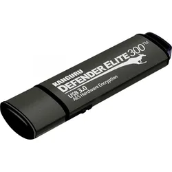 Kanguru Defender Elite300 USB 256GB USB3.0 Stick Encrypted Kapazität - 256 GB (256 GB, USB-A), USB Stick, Schwarz