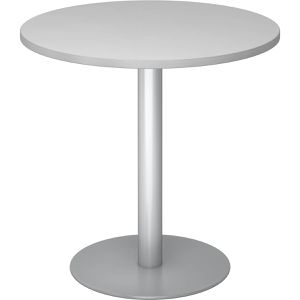Hammerbacher Besprechungstisch STF08, rund, 80 x 74,5 cm (ØxH), lichtgrau / silber