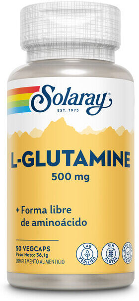 Solaray L Glutamine 500 mg 50 Vegetable Capsules