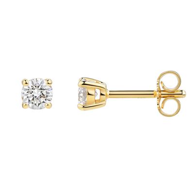 Paar Ohrstecker FIRETTI "Schmuck Geschenk Silber 925 Ohrschmuck Ohrringe Solitär Lab Grown", gold (gelbgoldfarben, w = weiß), Ohrringe, Damen, 5mm, 0,4 SI = kleine Einschlüsse, Diamanten Silber 925 (Sterlingsilber), Diamanten, Silber 925...