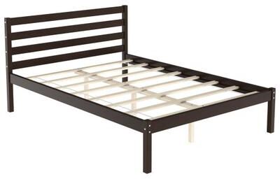 Costway Full Size Bed frame Foundation with Solid Wooden Slat Suppor