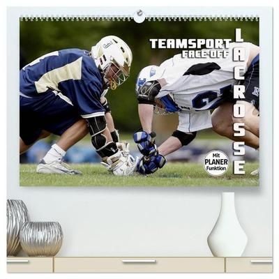 Teamsport Lacrosse - Face-off (hochwertiger Premium Wandkalender 2027 DIN A2 quer), Kunstdruck in Hochglanz