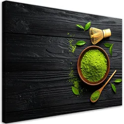 LEINWANDBILD Matcha in einer Schale Tee 60x40cm